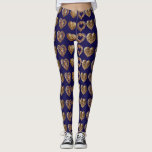 Leggings Luxurious Golden Baroque Hearts Pattern on Navy Bl<br><div class="desc">Bring a touch of timeless elegance to your accessories and decor with this seamless pattern featuring intricate golden hearts on a rich navy blue background. Inspired by baroque art and vintage jewelry, this design adds a romantic and luxurious feel to any product – perfect for Valentine's gifts, home accents, or...</div>