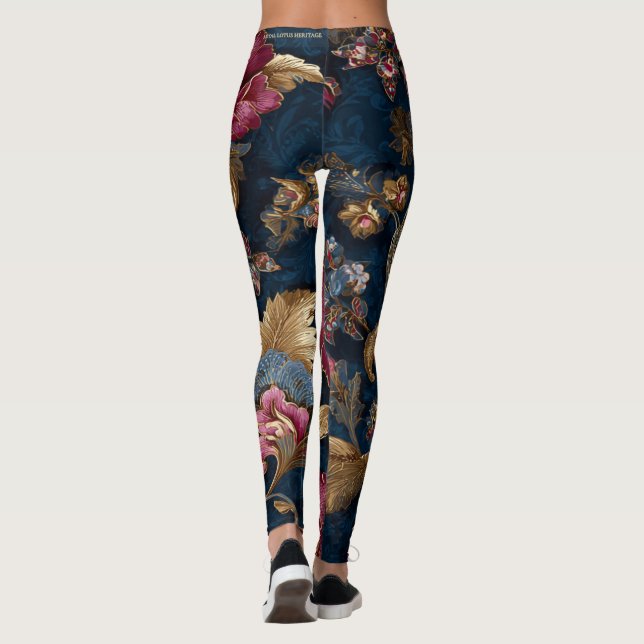 Leggings Luxury Floral Vintage Royal (Dos)