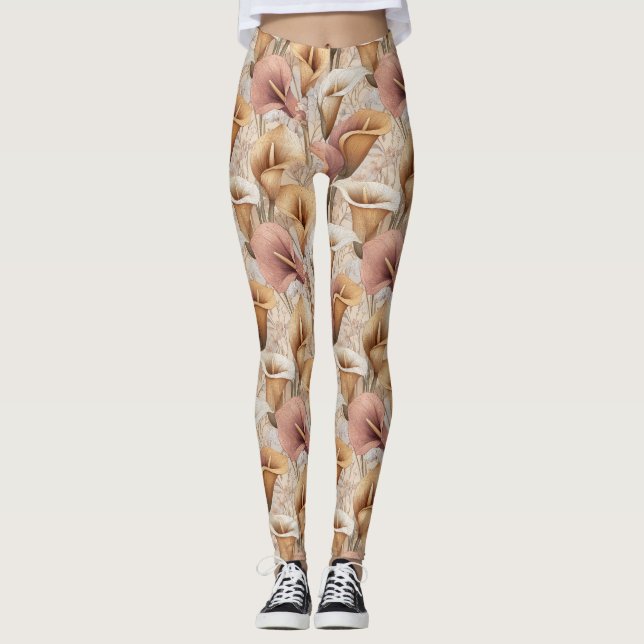 Leggings lys Maternité Fleurs lis calla Luxe Femmes (Devant)