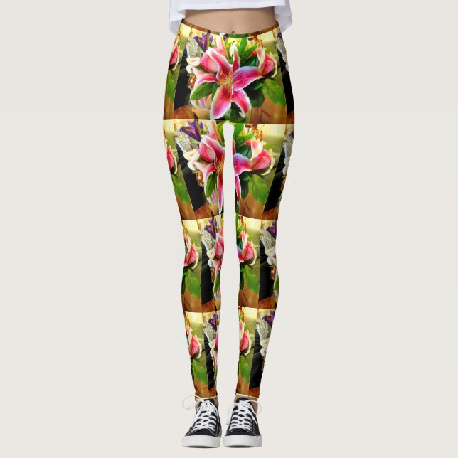 Leggings lys stargazers roses (Devant)