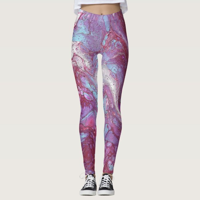Leggings Macaron 2 Bleu & Violet  (Devant)