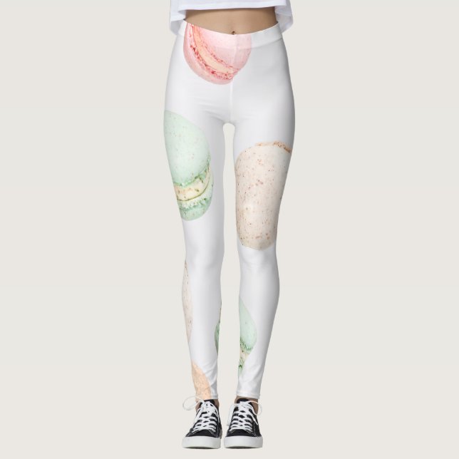 Leggings Macarons colorés : Doux Motif en chute. (Devant)