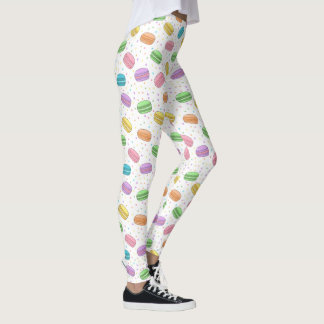 Leggings Macarons français pastel à motif kawaii