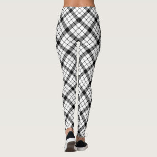 Leggings MacFarlane tartan noir blanc plaid