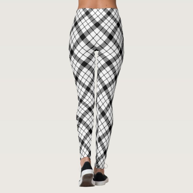 Leggings MacFarlane tartan noir blanc plaid (Dos)