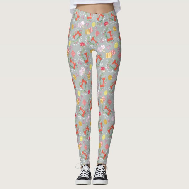 Leggings Machines à coudre Gris (Devant)