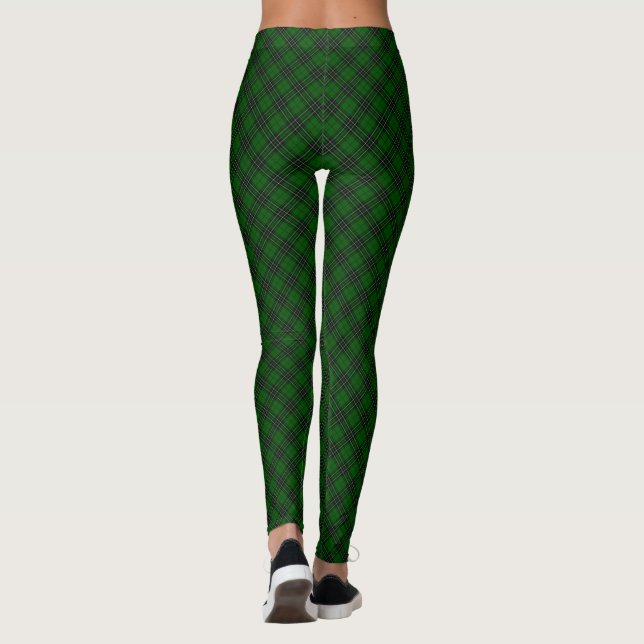 Leggings MacLean Tartan vert et noir plaid (Dos)