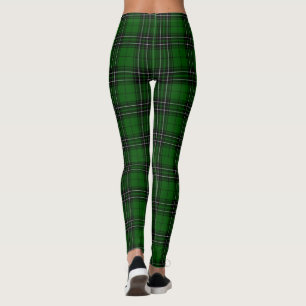 Leggings MacLean Tartan vert et noir plaid