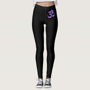 Leggings Magenta au néon et turquoise de l'OM de *~* sur le