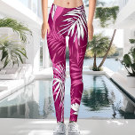 Leggings Magenta Palm Leaf Beach et vacances d'été<br><div class="desc">Préparez-vous à aller à la plage cet été avec les pattes de palme magenta de Shy Shy Panda. Parfaits pour faire tourner la tête dès votre arrivée, ces bas branchés allient des couleurs violacé-rouge et magenta avec une illustration en feuille de palmier blanche et moderne pour créer un design attrayant...</div>