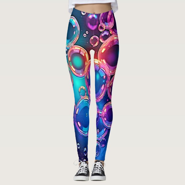Leggings Magie de bulle rose pourpre (Devant)
