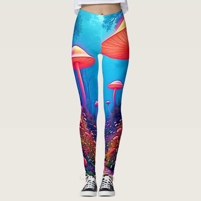 Leggings Magie des champignons éclatants (Devant)