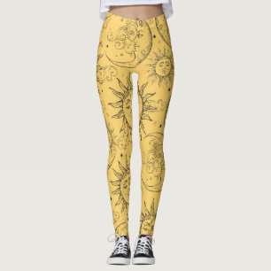 Leggings Magie Jaune Vintage étoile de soleil céleste