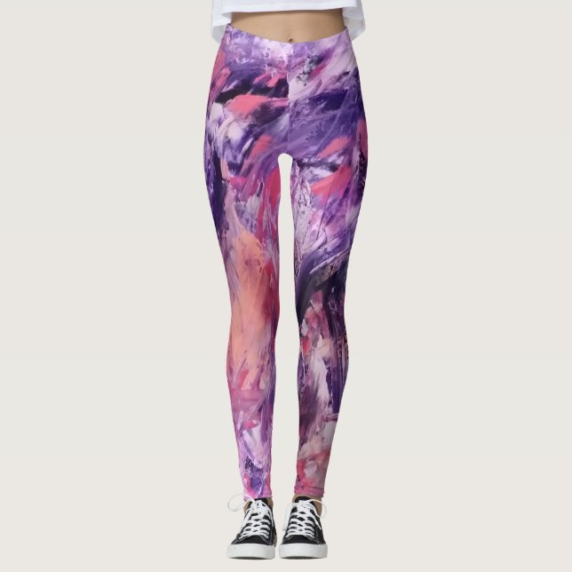 LEGGINGS MAGIE ROSE ET POURPRE (Devant)