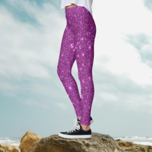 Leggings Magnifique Glam Magenta Violet Paillettes Soirée