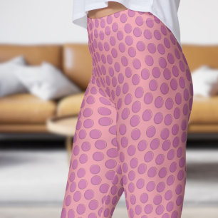 Leggings Magnifique Mauve et Pink Polka Motif