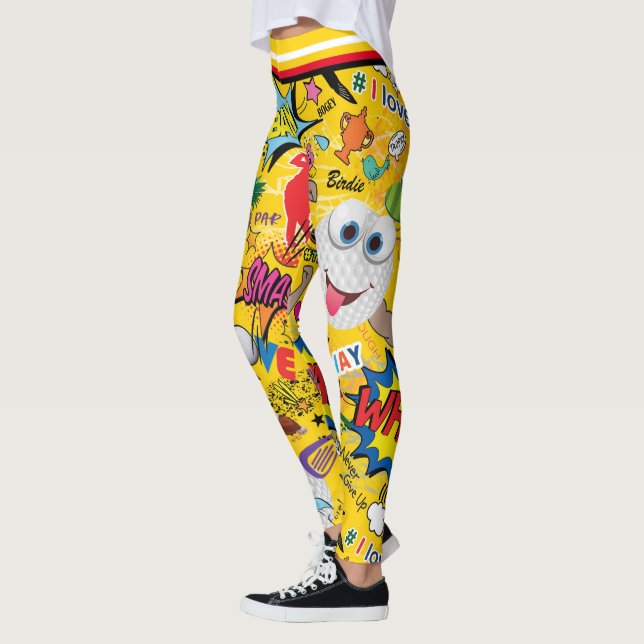 Leggings ⛳️ Magnifique mélange de golf jaune 💛 (Gauche)