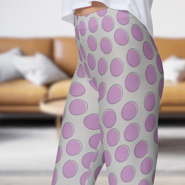 Leggings Magnifique Motif à points Polka Argent (Gorgeous Silver Polka Dot Pattern Leggings)