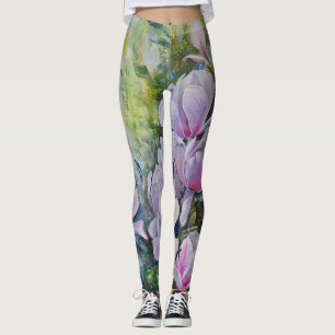 Leggings Magnolia Sérénité – Art floral par Lukian