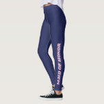 Leggings Maid of Honor Bachelorette Party tenue en bleu<br><div class="desc">Un cadeau amusant pour toute la fête de mariée à porter à la fête de bachelorette et plus encore. Le texte et la couleur arrière - plan peuvent être modifiés.</div>
