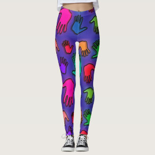 Leggings Mains de néon colorées