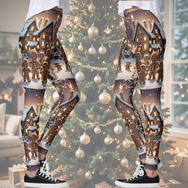 Leggings Maison en pain d'épices et jolie famille en pain d (Créateur téléchargé)