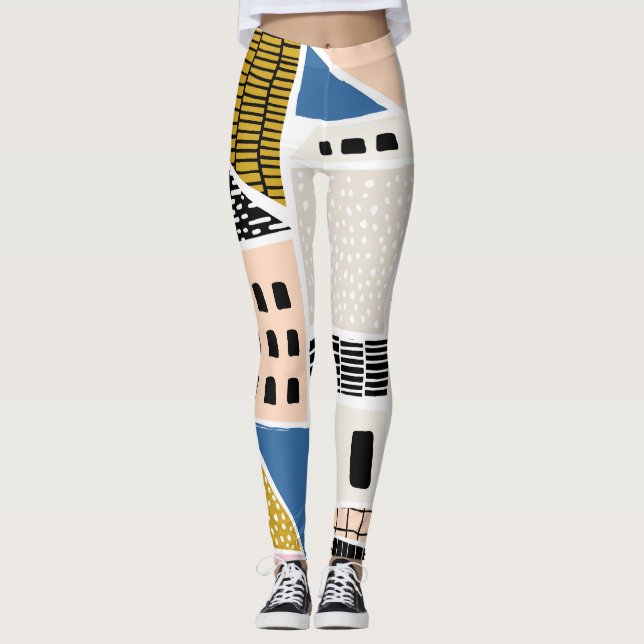 Leggings Maisons Tirées main sans couture Abstrait (Devant)