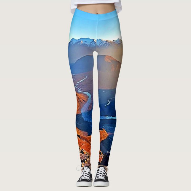 Leggings Majestic Mountain Valley Flow Design (Devant)