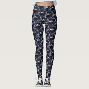 Leggings Majestic Raven Portrait - corbeau, oiseau, faune