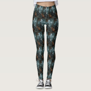 Leggings Malamute d'Alaska à moto Halloween effrayant