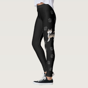 Leggings Malamute d'Alaska Sable Chien Mignon & Pattes