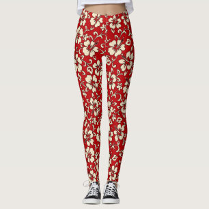 Leggings Malia Hibiscus Hawaiian Tropical Floral