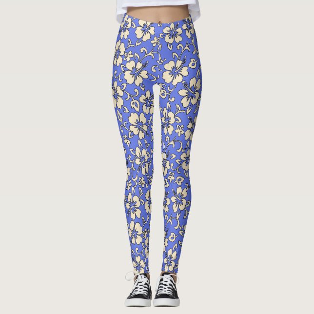 Leggings Malia Hibiscus Hawaiian Tropical Floral (Devant)