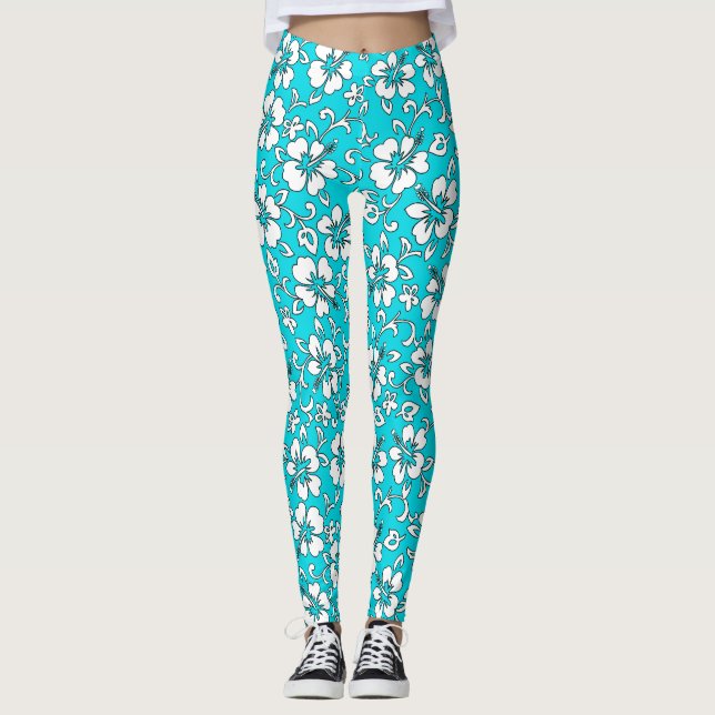 Leggings Malia Hibiscus Hawaiian Tropical Floral (Devant)