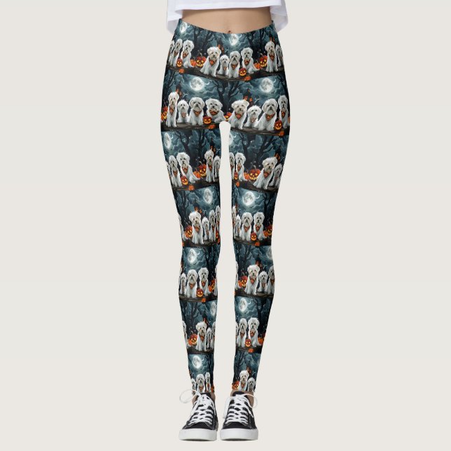 Leggings Maltese Halloween Épouvantable (Devant)