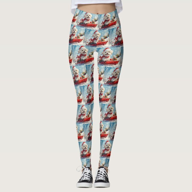 Leggings Malti Tzu Dog dans la corniche Laissez-le neiger N (Devant)