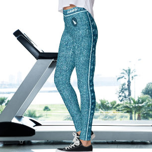 Leggings Maman Chat Amis Animaux Faux Denim Jean Bleu Perso