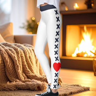 Leggings Maman chat blanc motif marine profonde Noël Amour