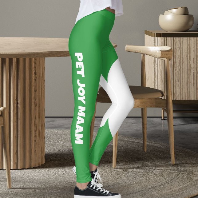 Leggings Maman Chat Chaton Nom Jardin Luxe Vert Texte Perso (Créateur téléchargé)