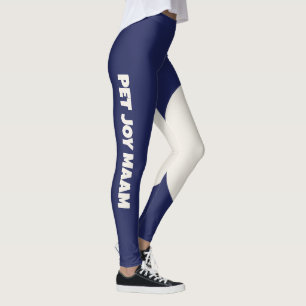 Leggings Maman Chat Chéri Bleu Marine Uni Ivoire Texte Pers