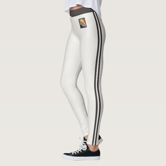 Leggings Maman Chat Douce Neutre Profond Charbon Sur Mesure (Gauche)
