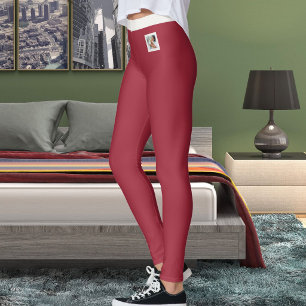 Leggings Maman Chat Photo de Famille Marron Foncé Neutre Pe