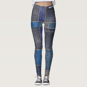 Leggings Maman d'animalerie moderne faux denim Patcyy jeans
