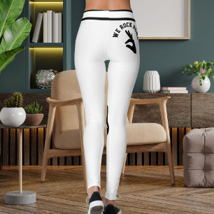 Leggings Maman d'animaux personnalisée rayée noir et blanc 