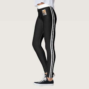 Leggings Maman de chat amoureuse des animaux blanche noire 