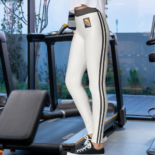 Leggings Maman de chat domestique chaud neutre rayé sur mes