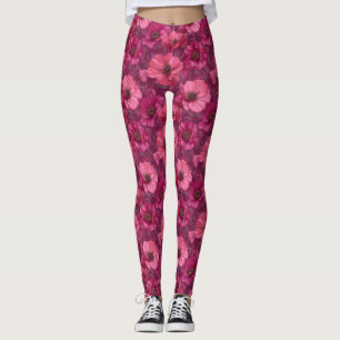 Leggings Mamans esthétiques Anémones de mode Fitness rose