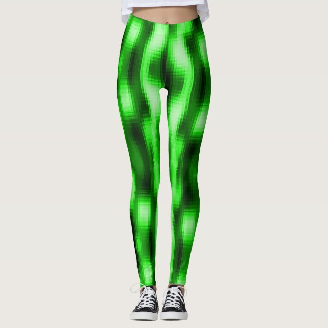 Leggings Manchado verde e preto estilo pastilhas de vidro (Devant)