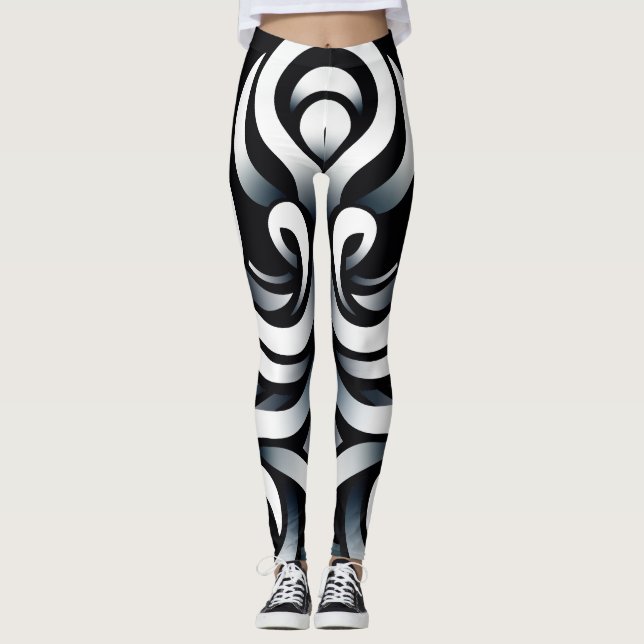 Leggings Mandala abstrait géométrique sacré Zen minimal (Devant)
