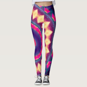 Leggings Mandala au néon réactif UV d'éloge de Boho de